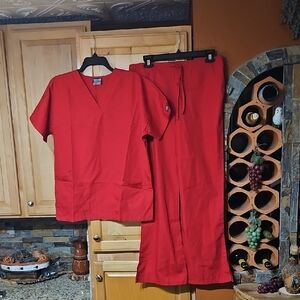 Cherokee Workwear Red Scrubs Scrub Set
